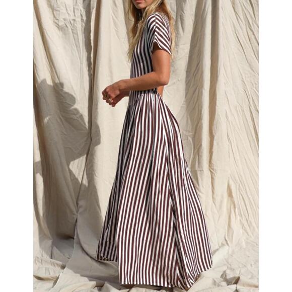 Jen's Pirate Booty Dresses & Skirts - Jen's Pirate Booty Striped Open Back Maxi Dress Large